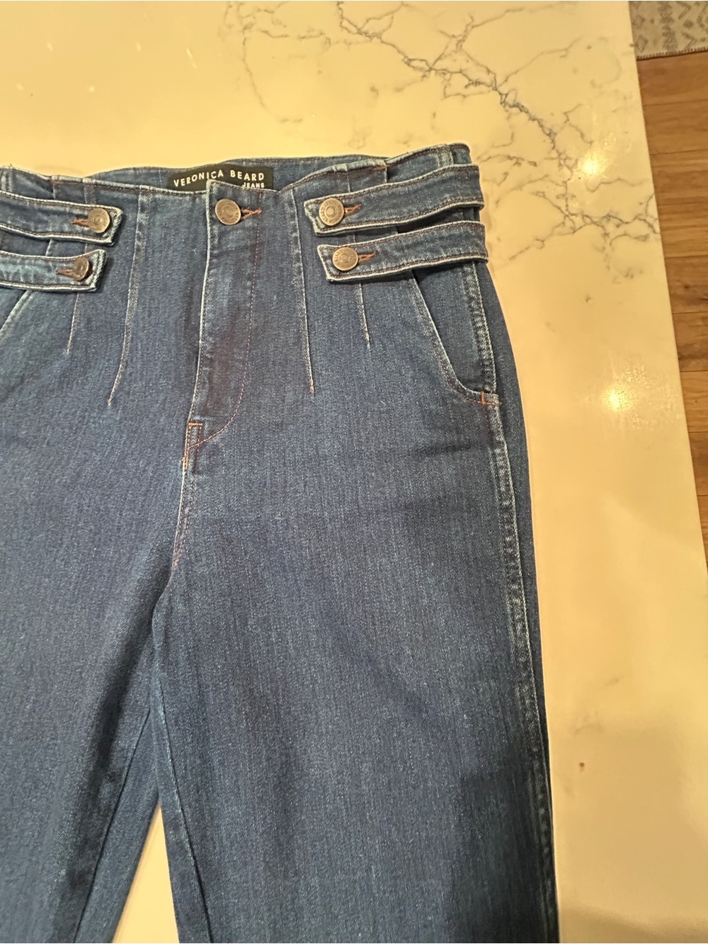 Veronica Beard Beverly High Rise Skinny Jean in Washed Oxford Size 27/4 - Picture 4 of 8